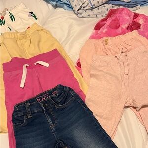 The Muiltiple  Kids Joggers in Pink, Yellow, and Denim